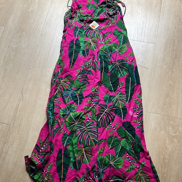 FARM Rio Leaves Asymmetric Midi Dress, SIZE LARGE 0762 - Picture 5 of 8